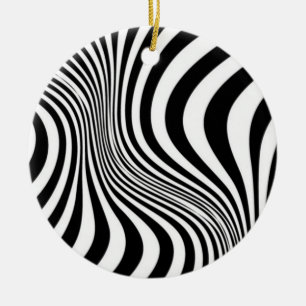 Zebra Skin Print Texture Pattern Ceramic Tree Decoration