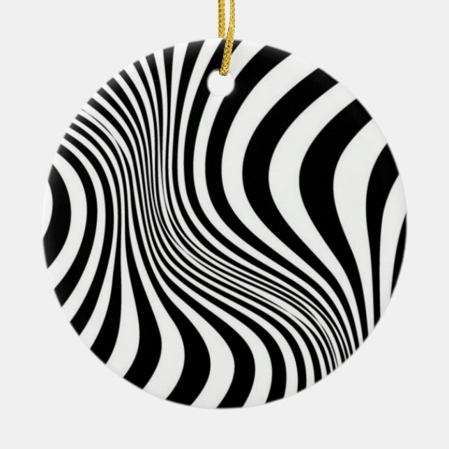 Zebra Skin Print Texture Pattern Ceramic Tree Decoration (Front)