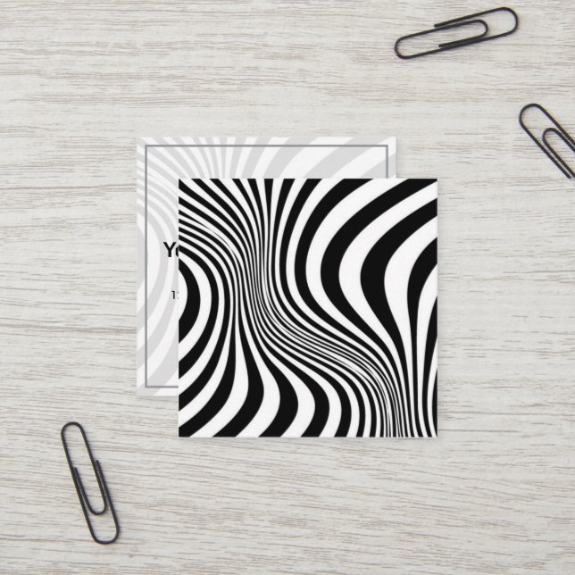 Zebra Skin Print Texture Pattern Editable Template Square Business Card (Front/Back In Situ)
