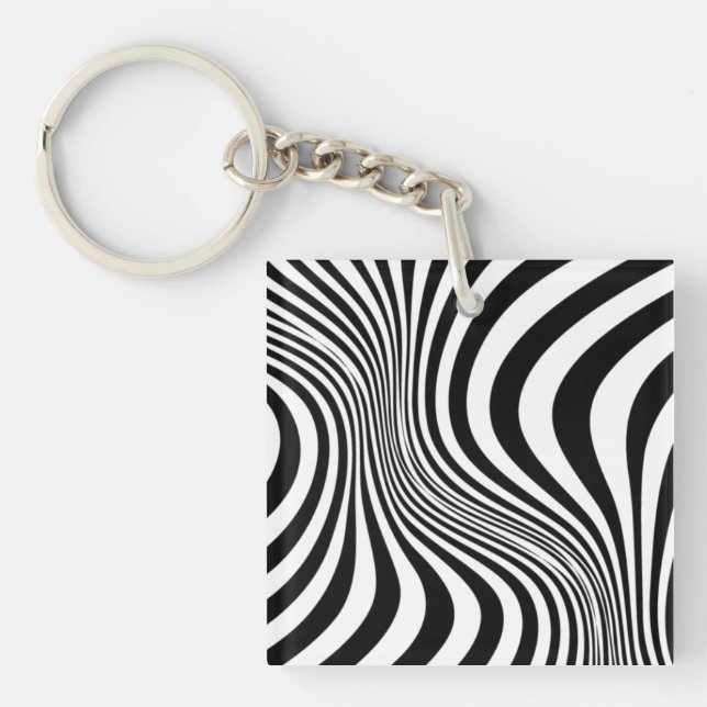 Zebra Skin Print Texture Pattern Key Ring (Front)
