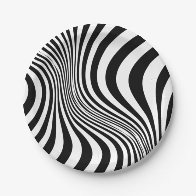 Zebra Skin Print Texture Pattern Paper Plate (Front)