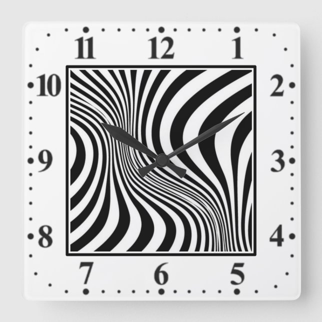 Zebra Skin Print Texture Pattern Square Wall Clock (Front)