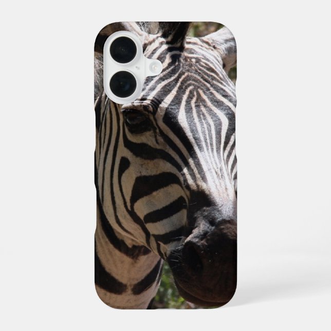 zebra smiling iPhone 16 case (Back)