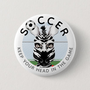 Zebra Soccer 6 Cm Round Badge