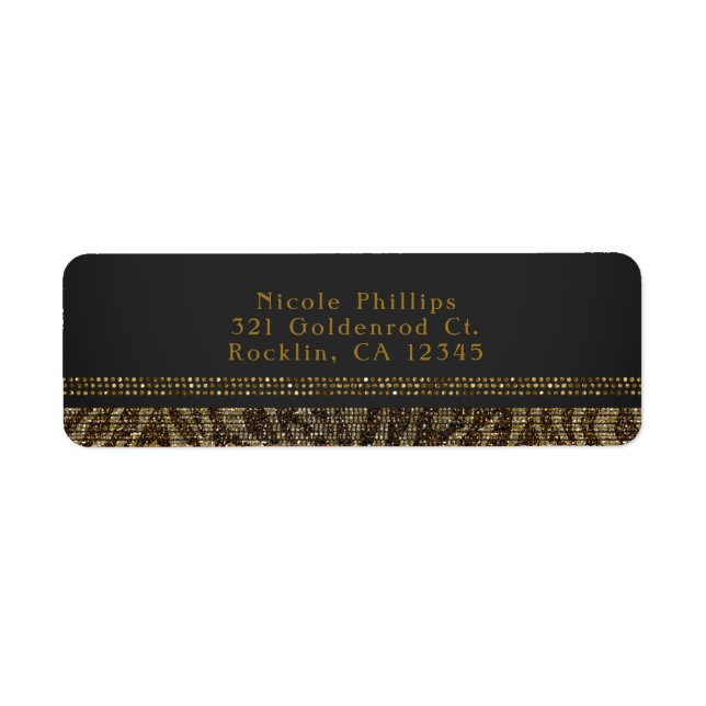 Zebra Sparkle Sequins Glam Chic Party Invitation (Front)