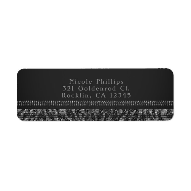 Zebra Sparkle Silver & Black Glam Elegant Chic (Front)