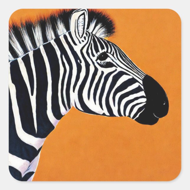 Zebra Square Sticker (Front)