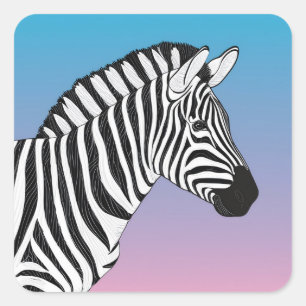 Zebra square sticker