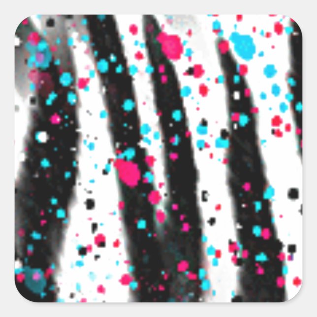 Zebra Square Sticker (Front)