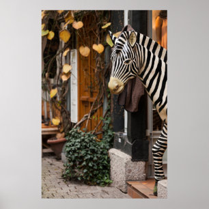 Zebra Statue In Store, Germany Poster