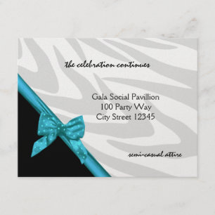 Zebra Stripe and Ribbon/ Reception Card