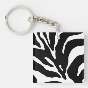 Zebra Stripe Animal Print Key Ring
