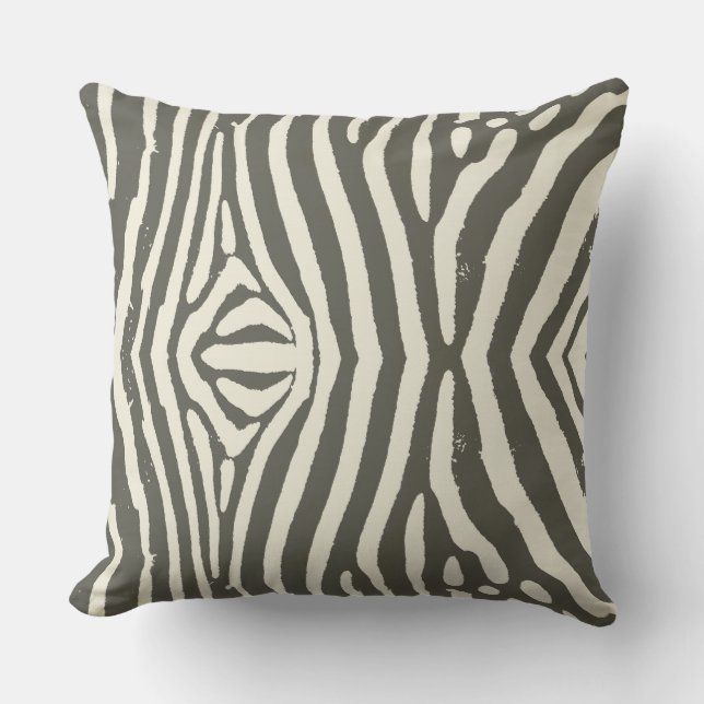 Zebra Stripe Animal Print Pattern Cushion (Front)