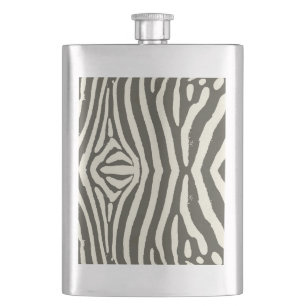 Zebra Stripe Animal Print Pattern Hip Flask
