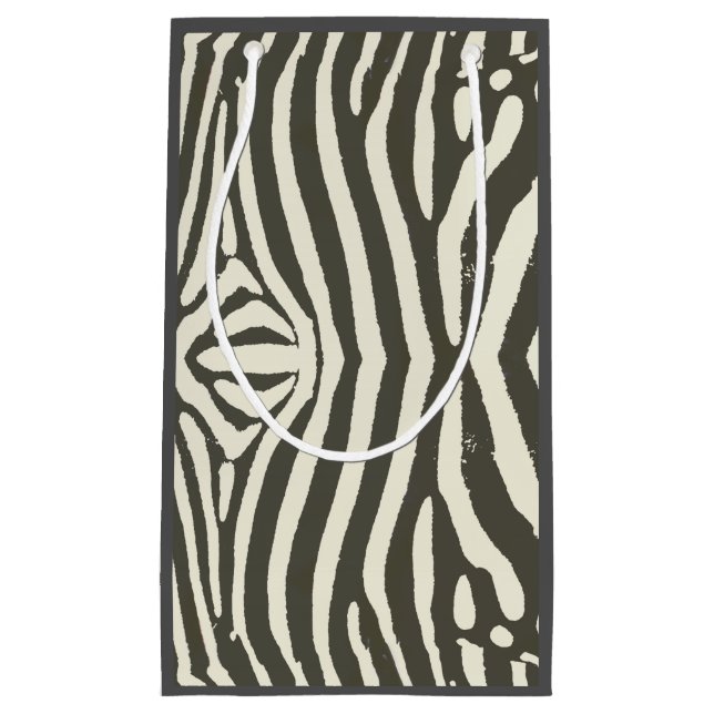 Zebra Stripe Animal Print Pattern Small Gift Bag (Front)