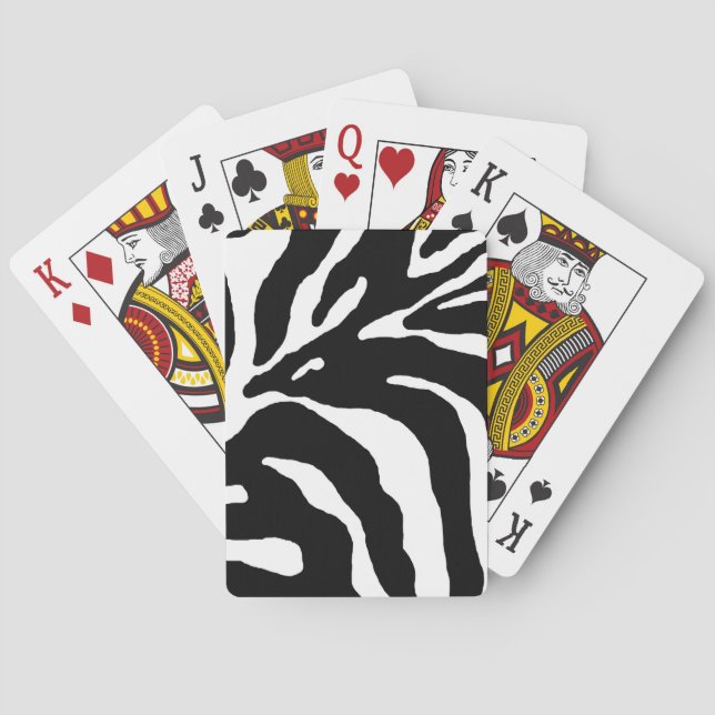 Zebra Stripe Animal Print Playing Cards (Back)