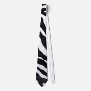 Zebra Stripe Animal Print Wild Cat Fabric Mens Tie