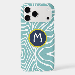 Zebra Stripe Any Colour Blue Monogram Yellow