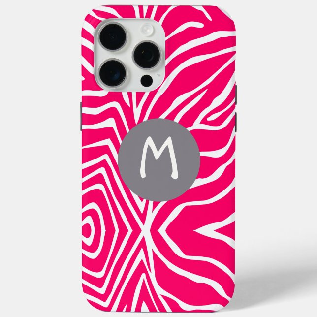 Zebra Stripe Any Colour Personalise Monogram iPhon Case-Mate iPhone Case (Back)