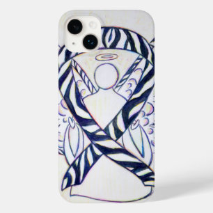 Zebra Stripe Awareness Ribbon Angel iPhone Case