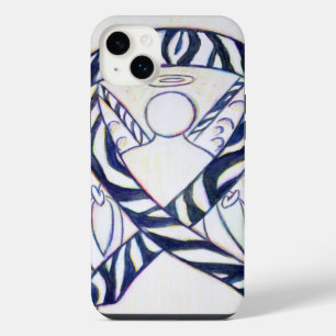 Zebra Stripe Awareness Ribbon Angel iPhone Case