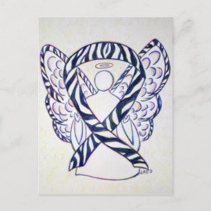 Zebra Stripe Awareness Ribbon Angel Postcards