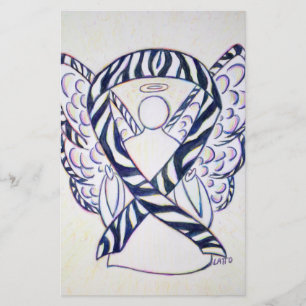 Zebra Stripe Awareness Ribbon Angel Stationery