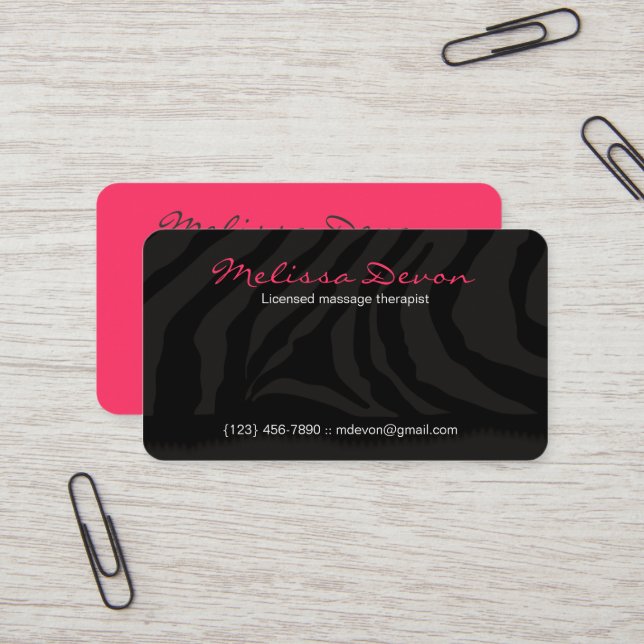 ZEBRA STRIPE BUSINESS CARDS (Front/Back In Situ)