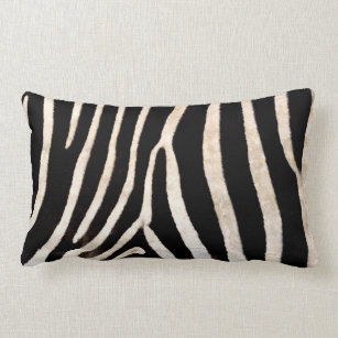 Zebra Stripe/Hide Throw Pillow, Lumbar Lumbar Cushion