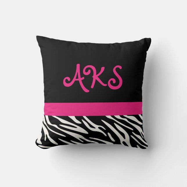 Zebra Stripe Monogram Pillows (Front)