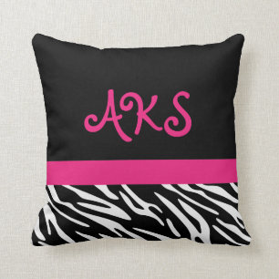 Zebra Stripe Monogram Pillows
