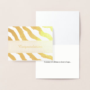 Zebra Stripe Pattern Congratulations Foil Card