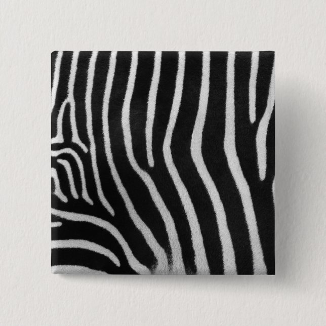 Zebra Stripe Pattern Square Pin (Front)