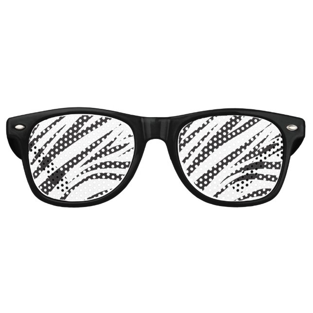 Zebra Stripe Print  Retro Sunglasses (Front)
