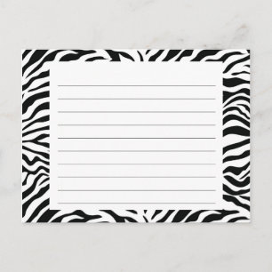 Zebra Stripe Recipe Card