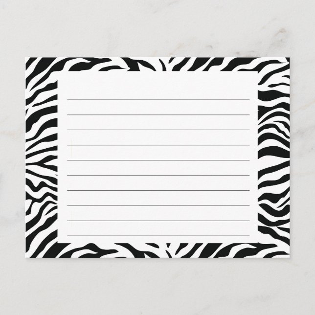 Zebra Stripe Recipe Card (Front)