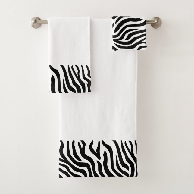 Zebra Striped Bath Towels (Insitu)