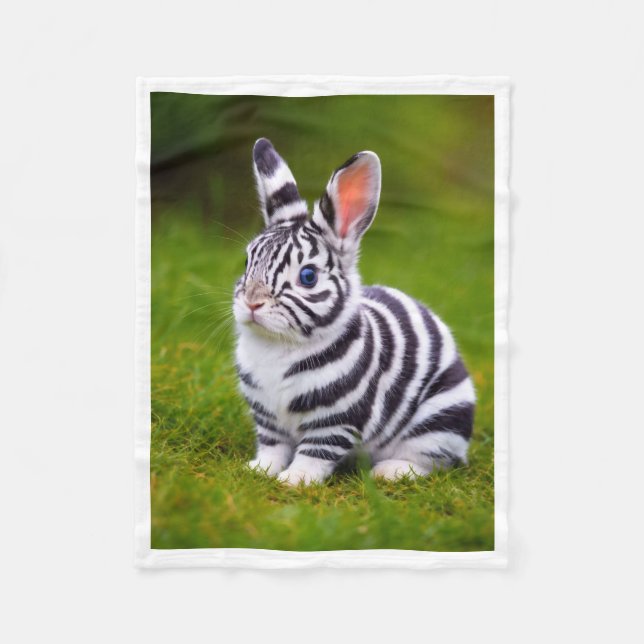 Zebra-Striped Bunny Blanket (Front)
