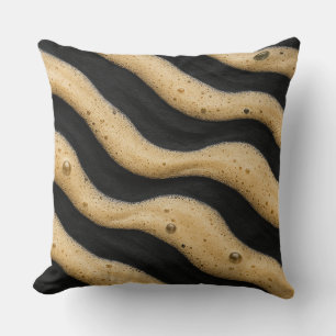 Zebra-striped espresso foam cushion