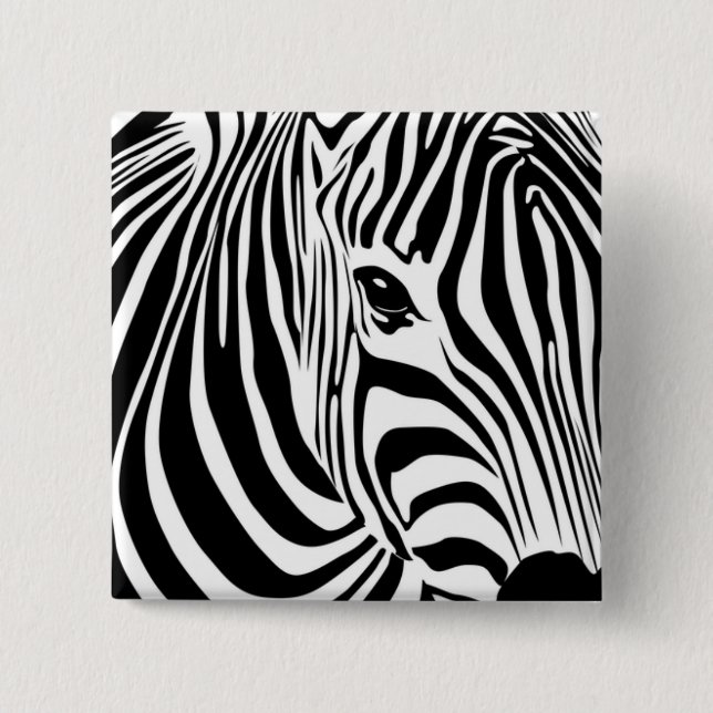 Zebra Stripes 15 Cm Square Badge (Front)