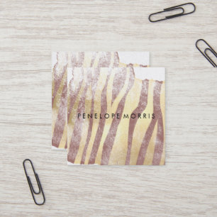Zebra Stripes Abstract Beauty Stylist Square Business Card