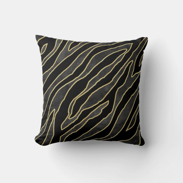 Zebra Stripes: Abstract Monochrome Seamless. Cushion (Front)