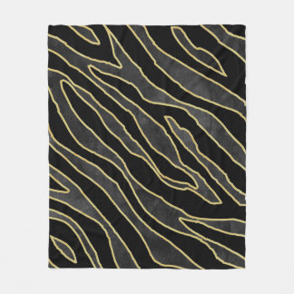 Zebra Stripes: Abstract Monochrome Seamless. Fleece Blanket