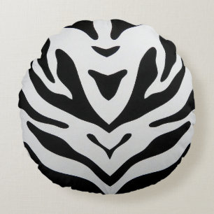 ZEBRA STRIPES ABSTRACT ROUND CUSHION