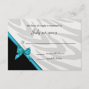 Zebra Stripes and Blue Ribbon/ Response Card