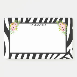 Zebra Stripes And Flowers Post-it Notes