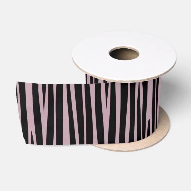 Zebra stripes Animal pattern Lavender Shade Satin Ribbon (Spool)