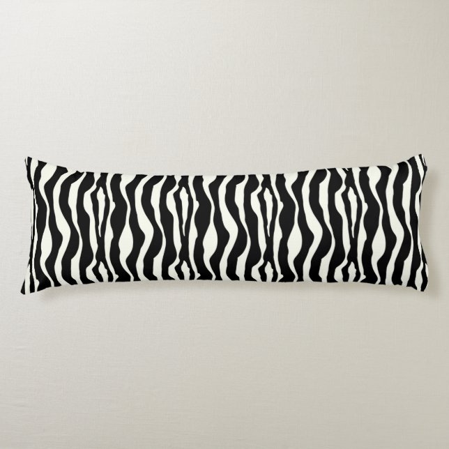 Zebra stripes - Black and White Body Cushion (Front)