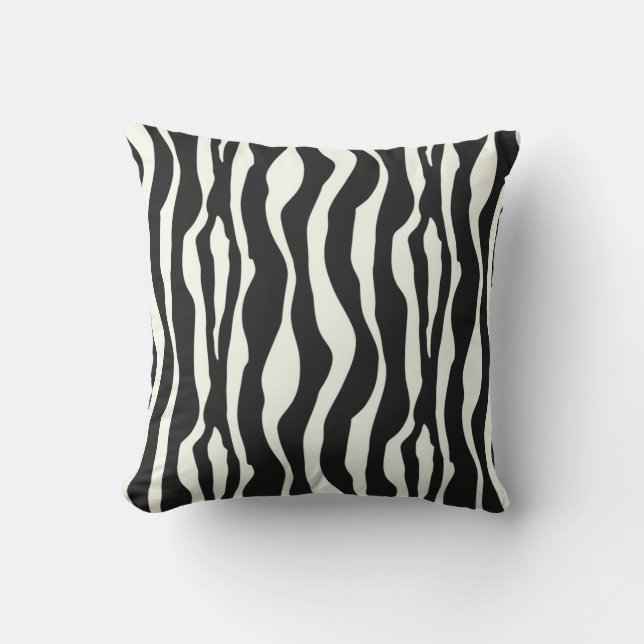 Zebra stripes - Black and White Cushion (Front)