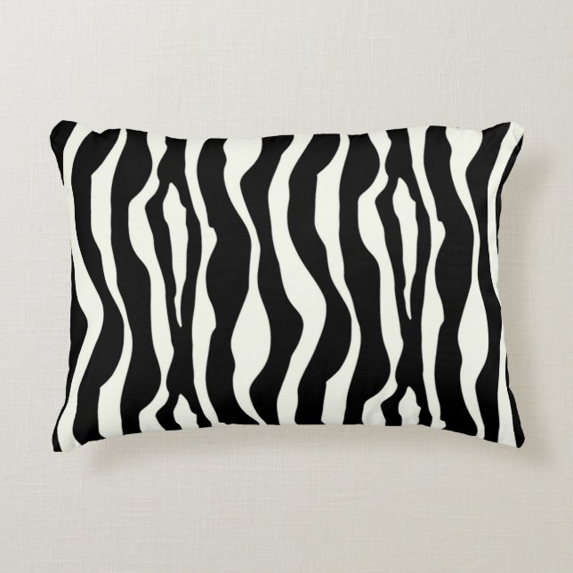 Zebra stripes - Black and White Decorative Cushion (Front)